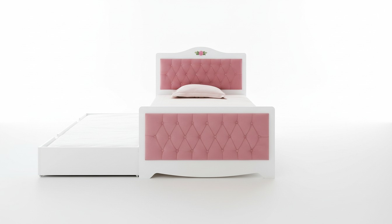 White single bed Designer children\'s room furniture Bedroom wooden bed