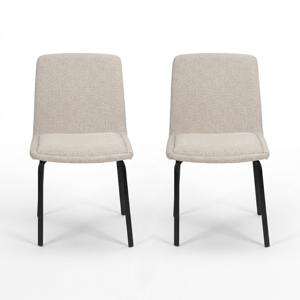 White upholstered chairs Designer 2x dining room chairs Modern kitchen chairs