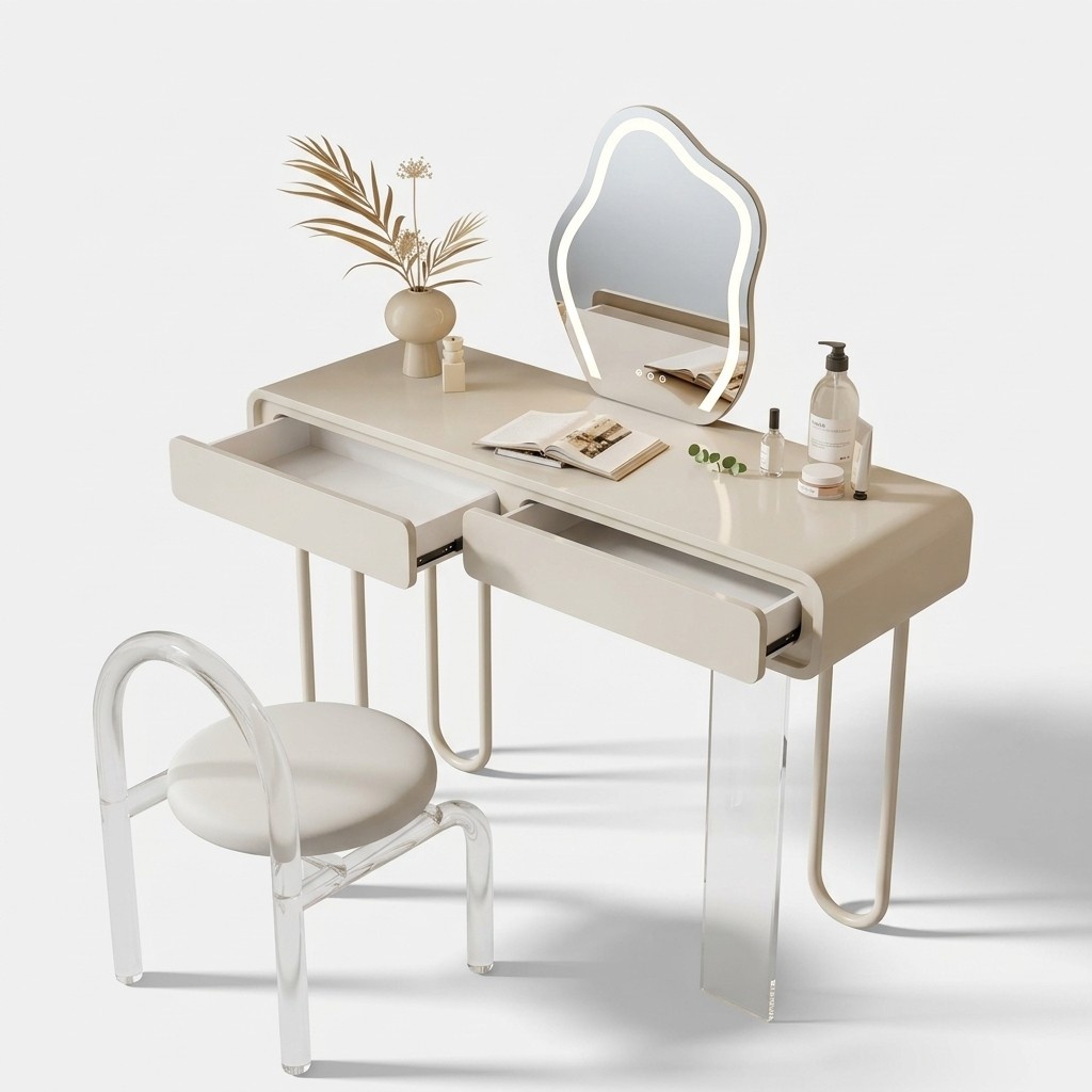 White dressing table with drawers dressing table luxury cosmetic table