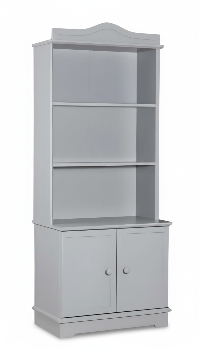 White wooden bookshelf in a modern style