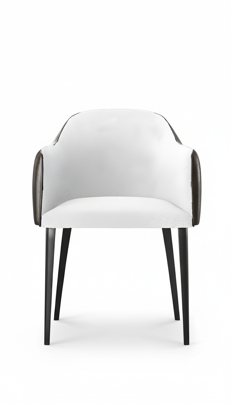 White wooden chair in a modern design for home and office.