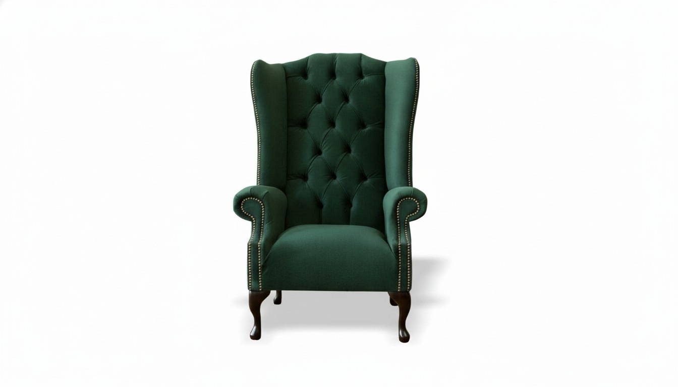 Wingback armchair velvet design upholstery sofa Chesterfield textile furniture jvmoebel ®