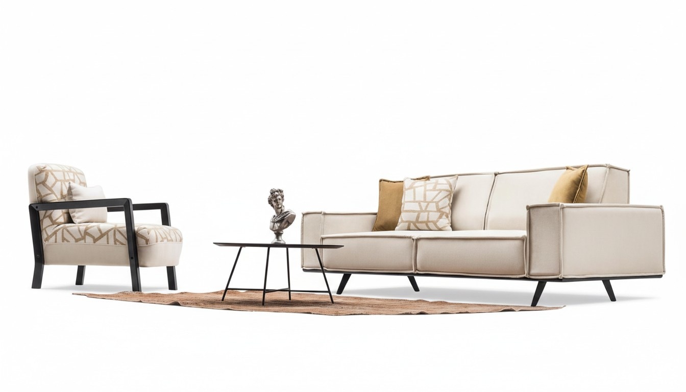 Living room sofa couch set upholstery suite seating group lounge 3+1