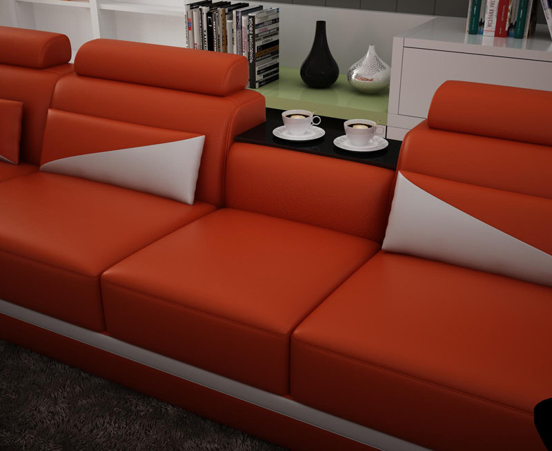 Leather Sofa Living Area Corner Sofa Corner Set Design Modern Sofa G8018