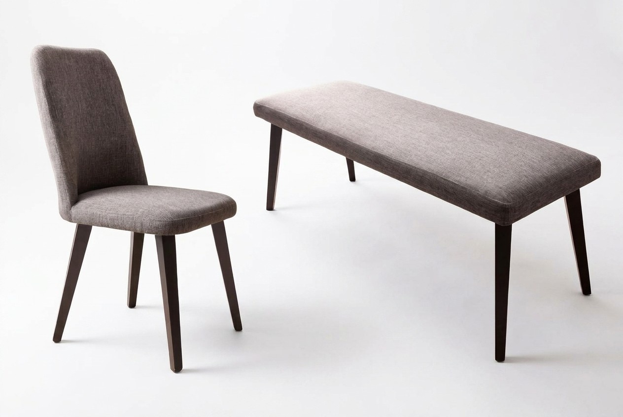 Wood Complete 2-piece Design Chair Bench Modern Furniture Benches