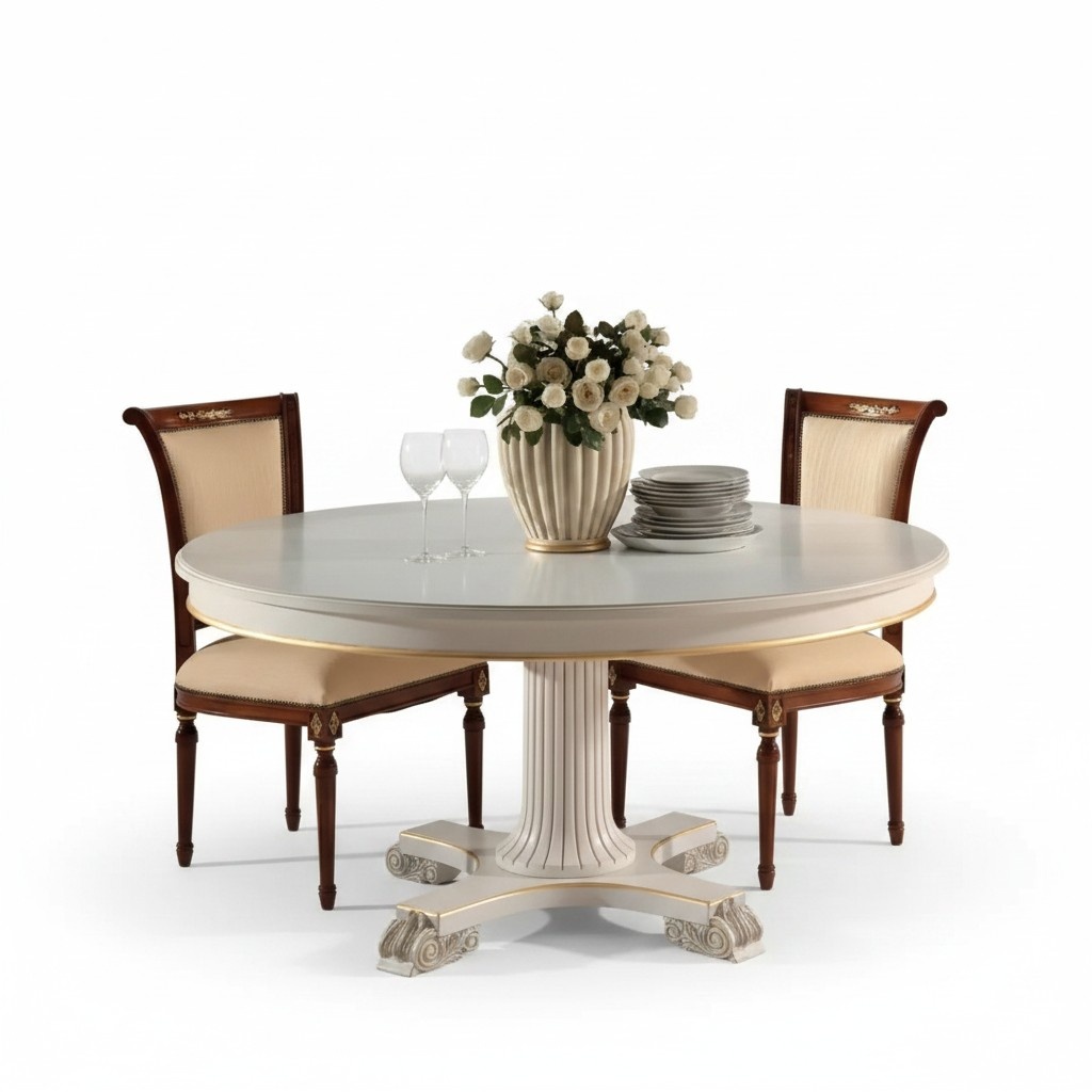 Wood Dining Room Design Furniture Round Table White Dining Table Classic Dining Room New