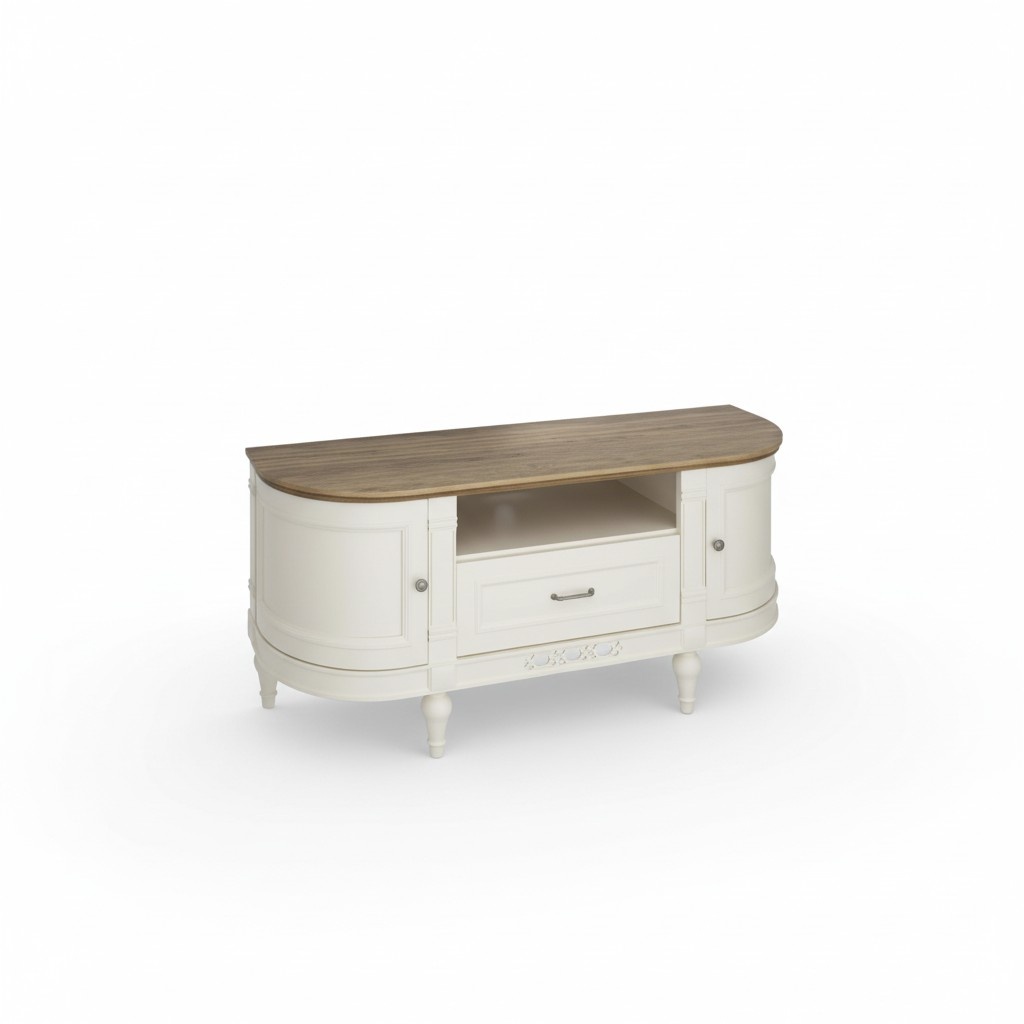 Modern style made of real wooden designer sideboard with 2-swing doors, a shelf & sliding drawer - model FL-RTV