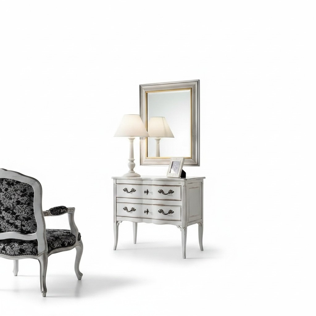 Wooden Chests of Drawers Furniture Cabinet Set 2pcs Dresser Mirror