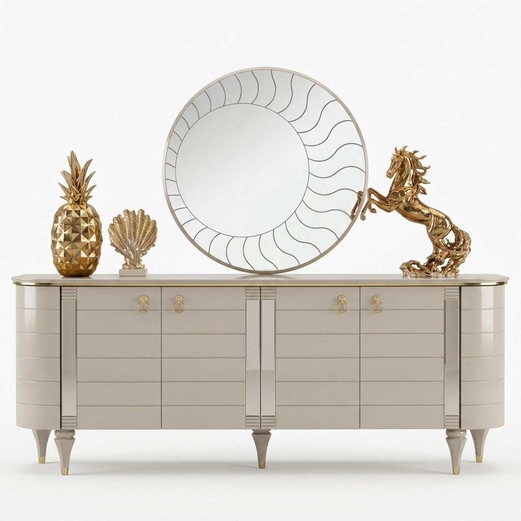 Wooden dressers sideboard furniture cabinet set 2pcs dresser mirror group