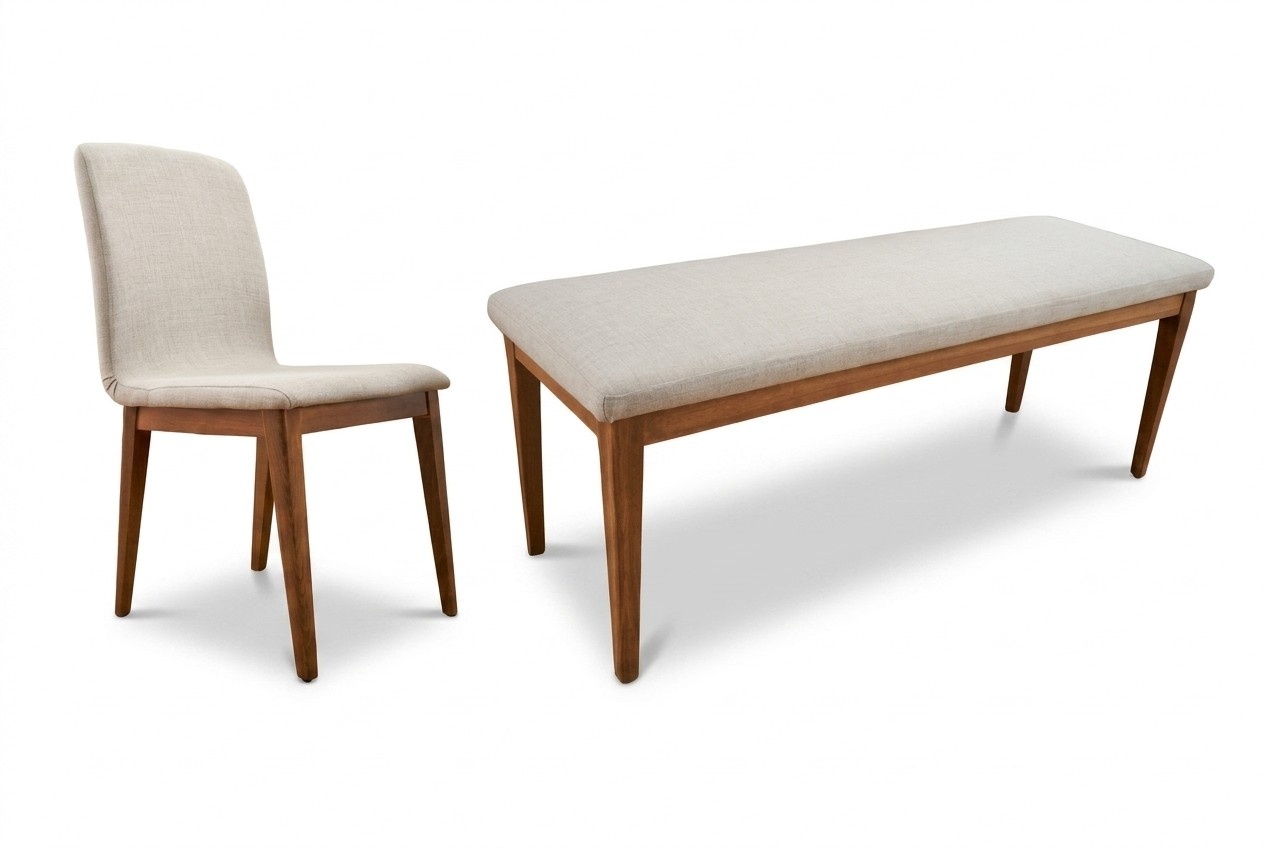 Wooden furniture set chair with bench luxury modern design chairs designer benches