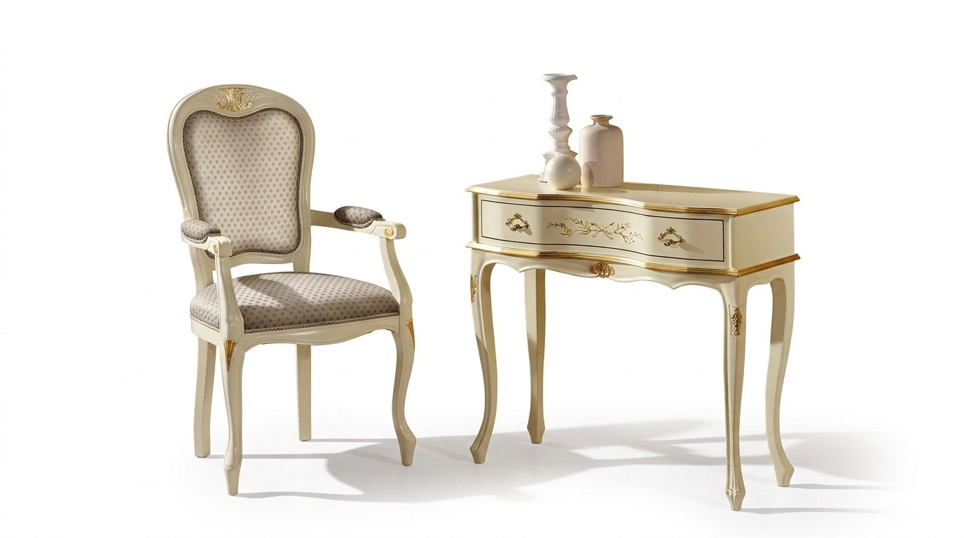 Brown Wood Italian Furniture Console Table Furniture Style Baroque Design Consoles