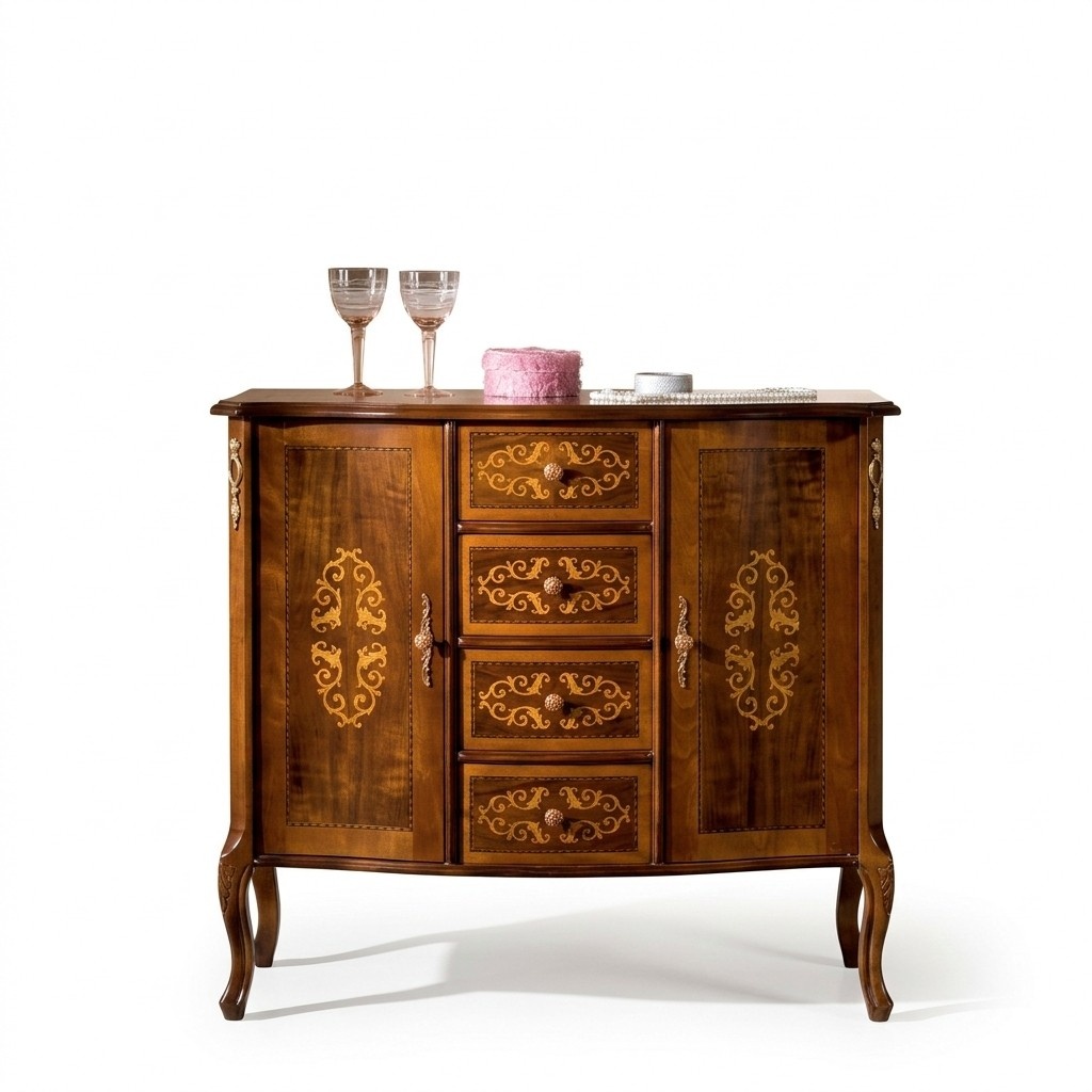 Italian style furniture luxury RTV brown chest of drawers style baroque antique style new