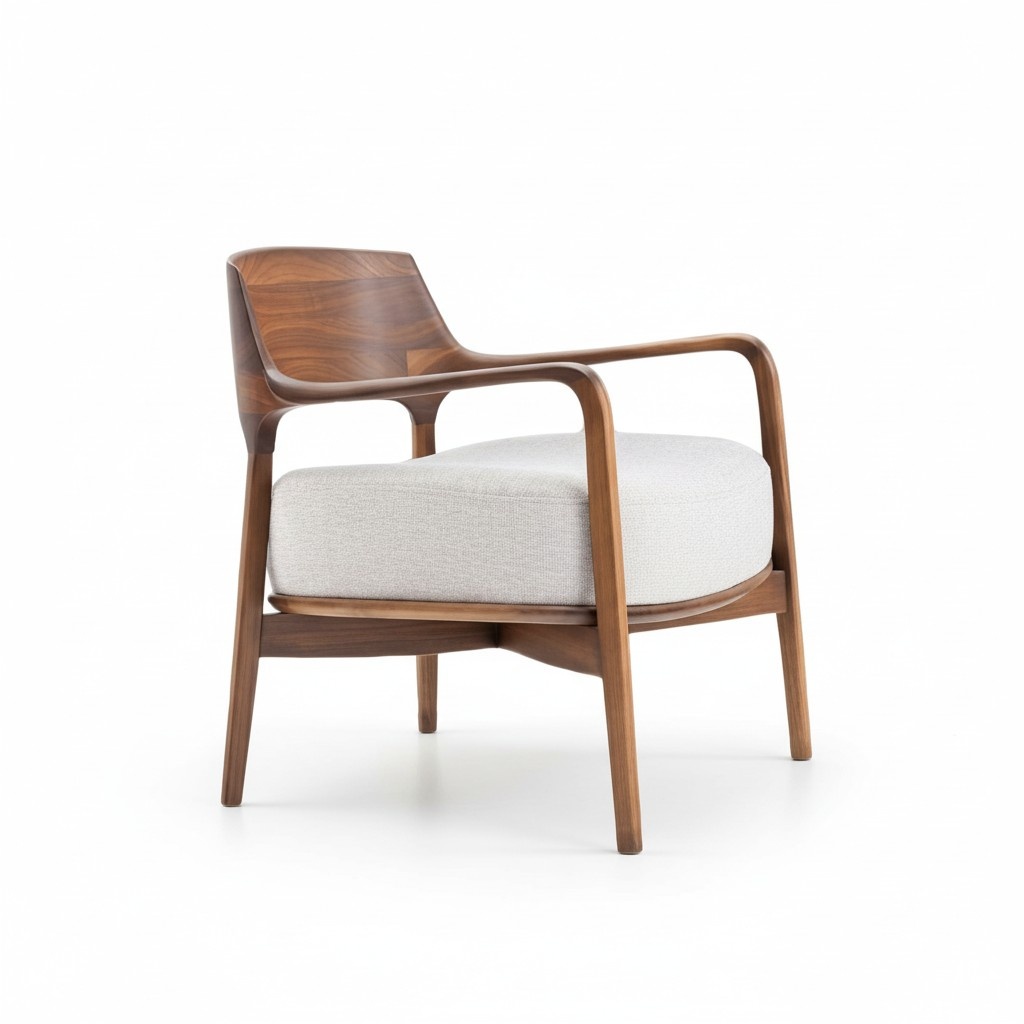 Wooden recliner upholstered chair solid wood chair designer wooden chair armchair