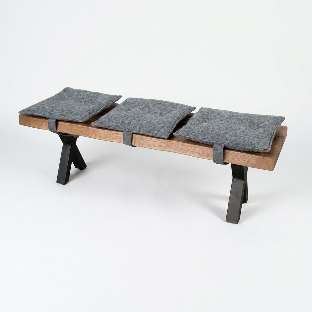 Wooden bench with a soft seat for your dining room New model