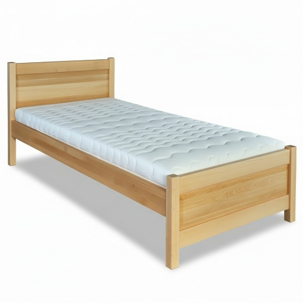 Wooden bed Real wood bed beds 100x200 style massive furniture bedroom hotel