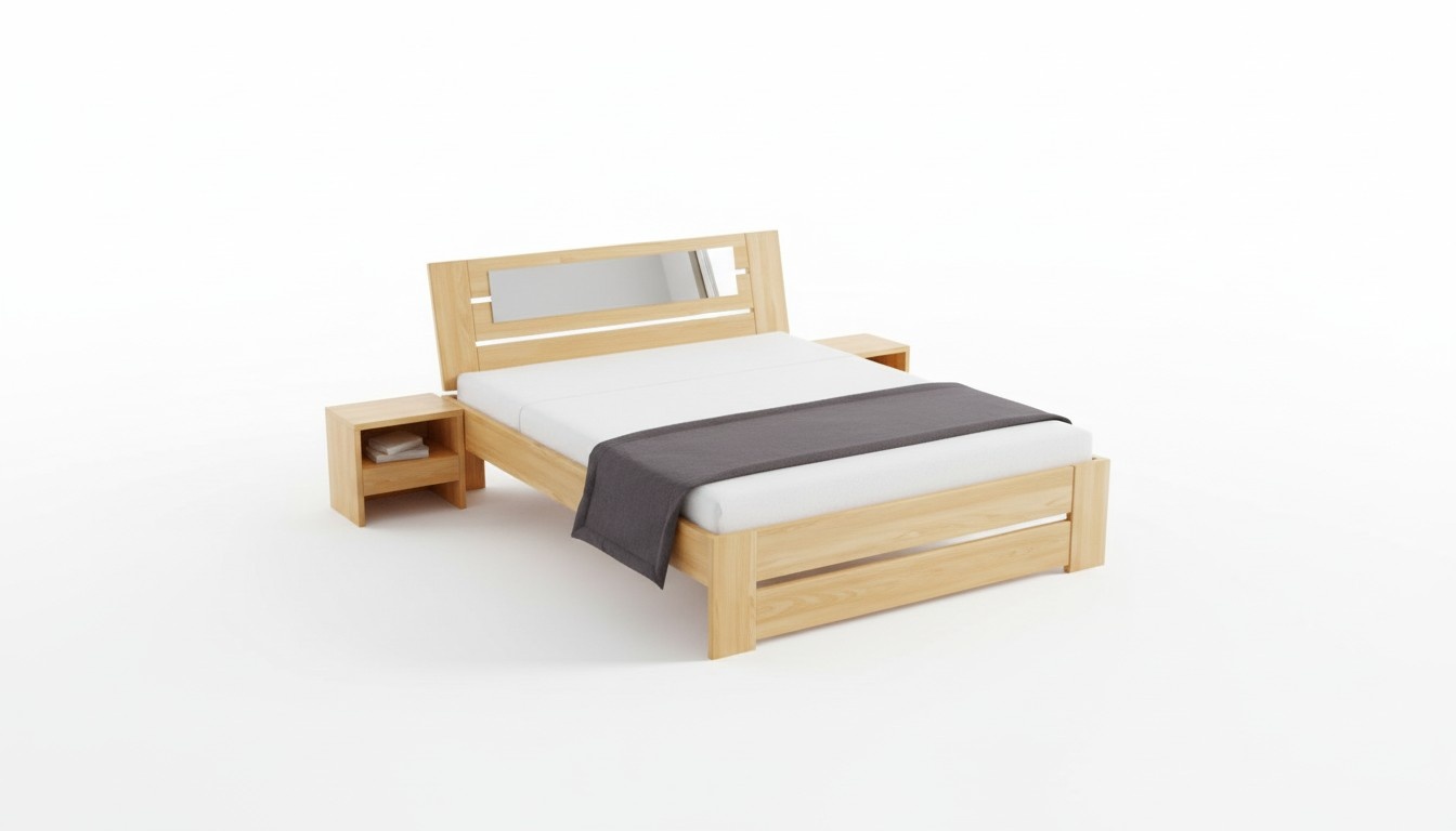 Wooden bed Real wood bed beds bedroom hotel 180x200 style solid furniture
