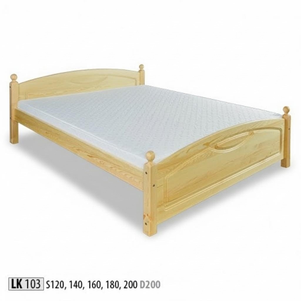 Wooden bed, real wood bed, beds, bedroom, hotel 200x200 style, solid furniture.