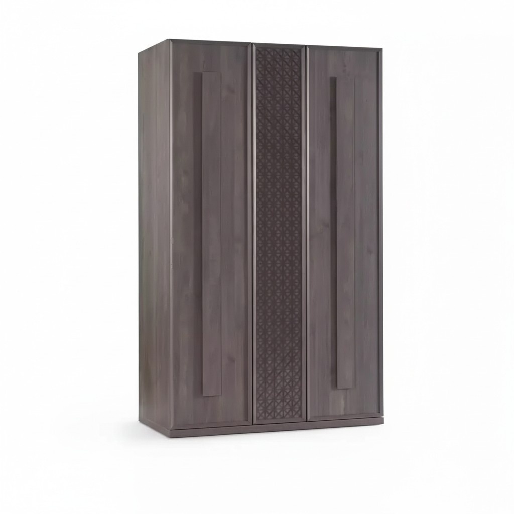 Wooden wardrobe luxury wardrobe cabinet furniture wood grey 3 door design