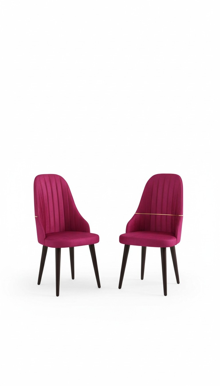 Wooden soft pink chair on black legs for the dining room new model