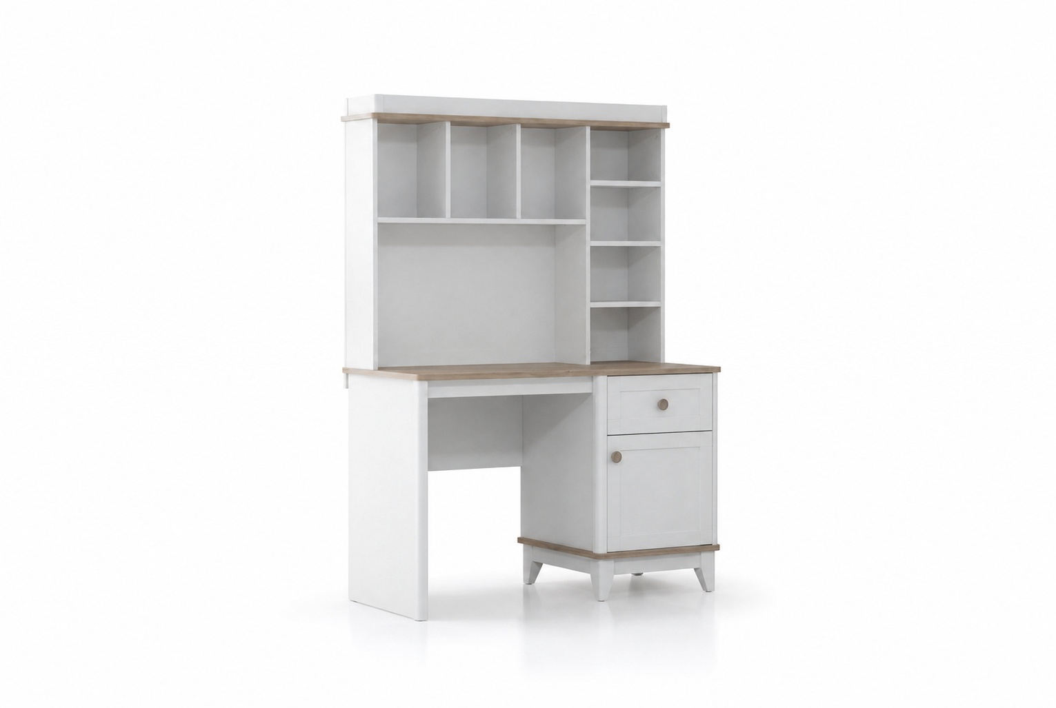 Wooden table desk shelves computer table wood white children\'s room