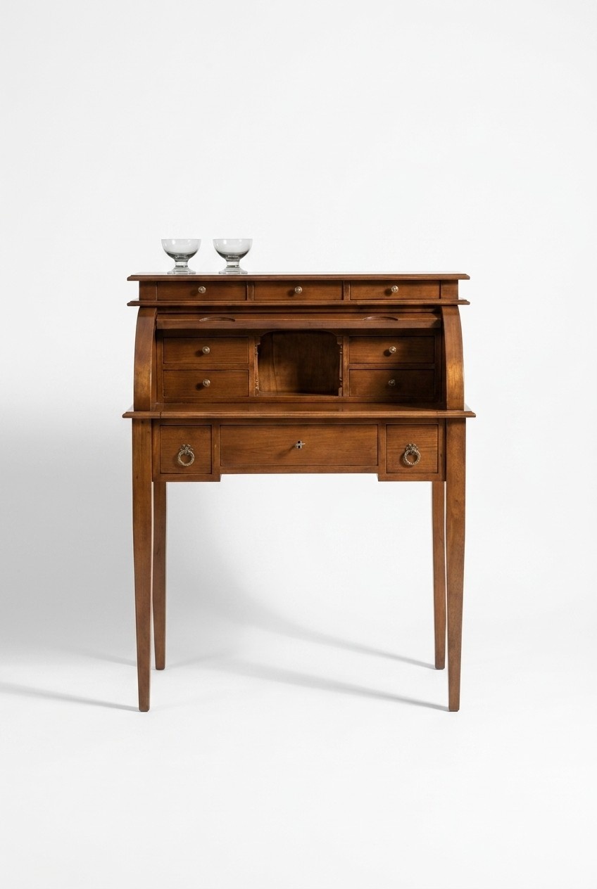 Desk Secretary office furniture solid wood secretary desk desk brown