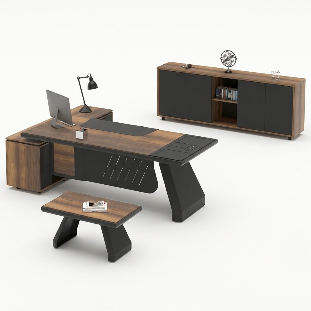 Work table table sideboard office furniture desk 3-piece set furniture