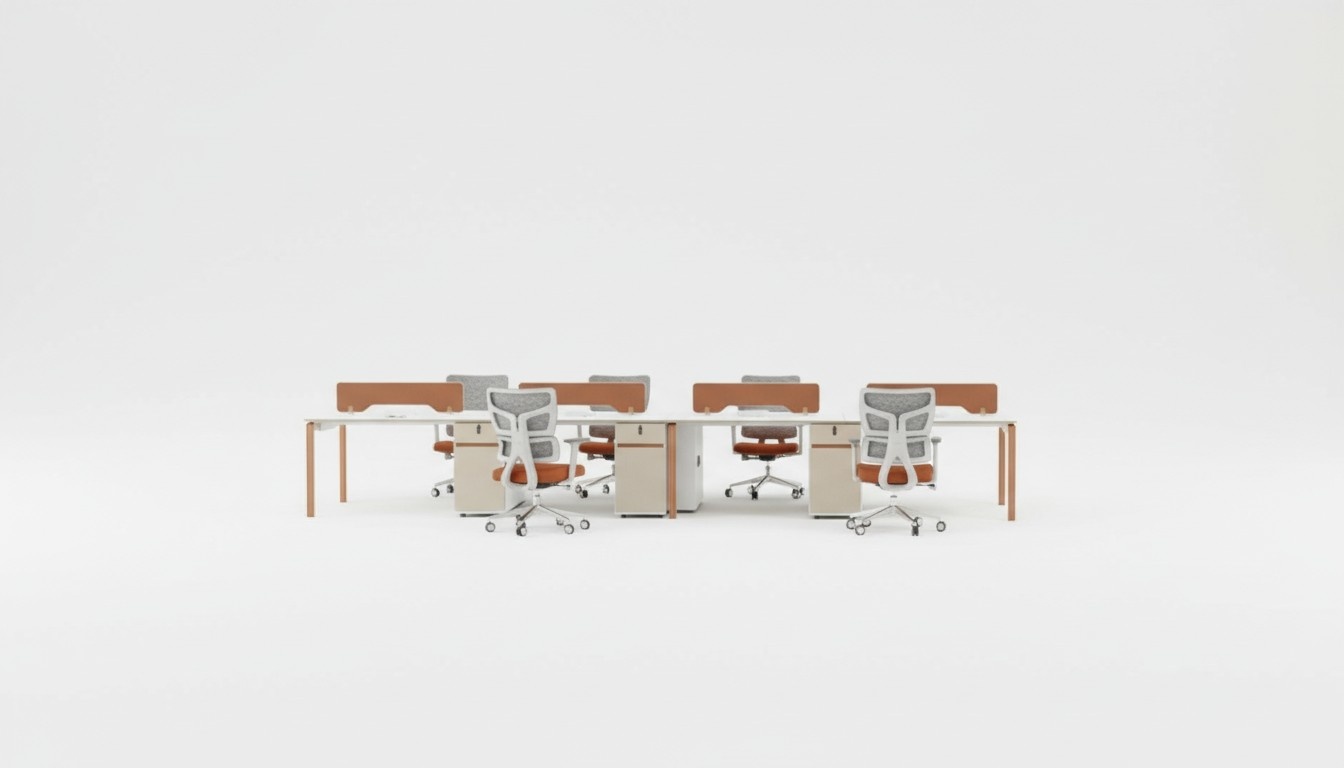 Workspace for 6 people Workspace desk Modern office equipment