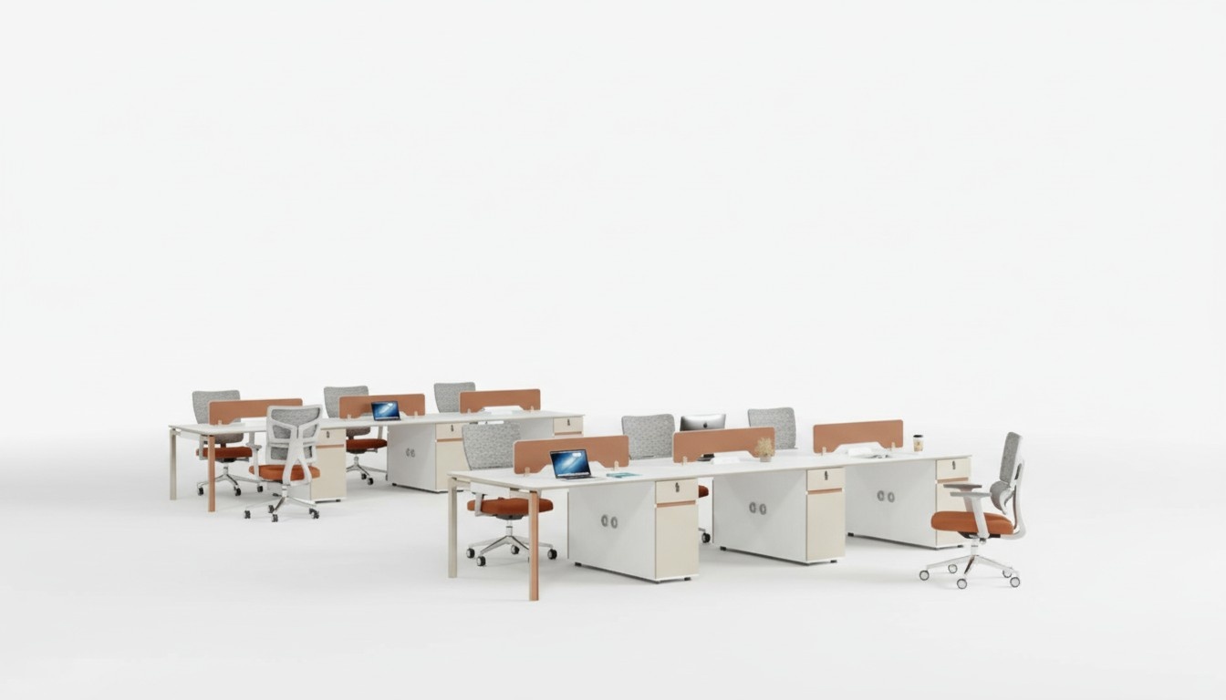 Workspace for 6 people with 2x dressers office furniture workstation furniture