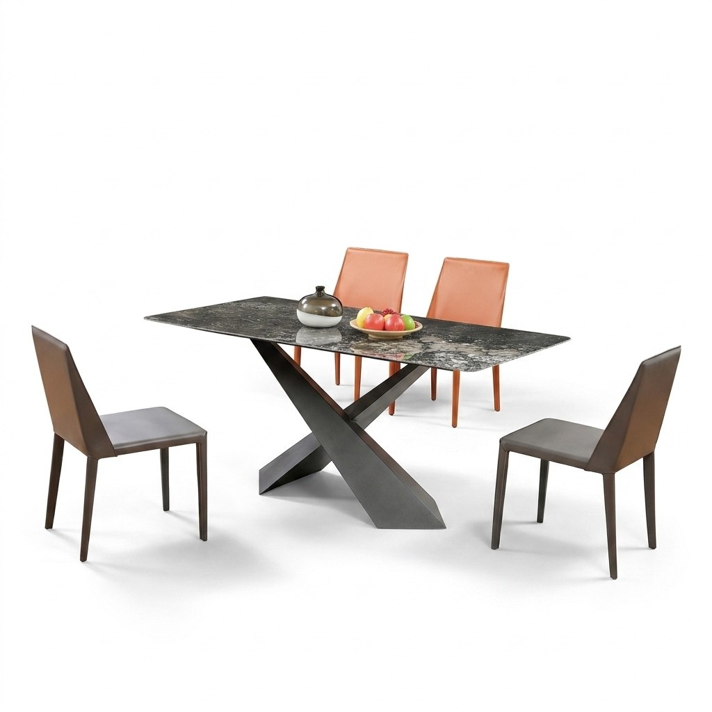 x legs columns table dining room tables 180x90 luxury design furniture marble look new.