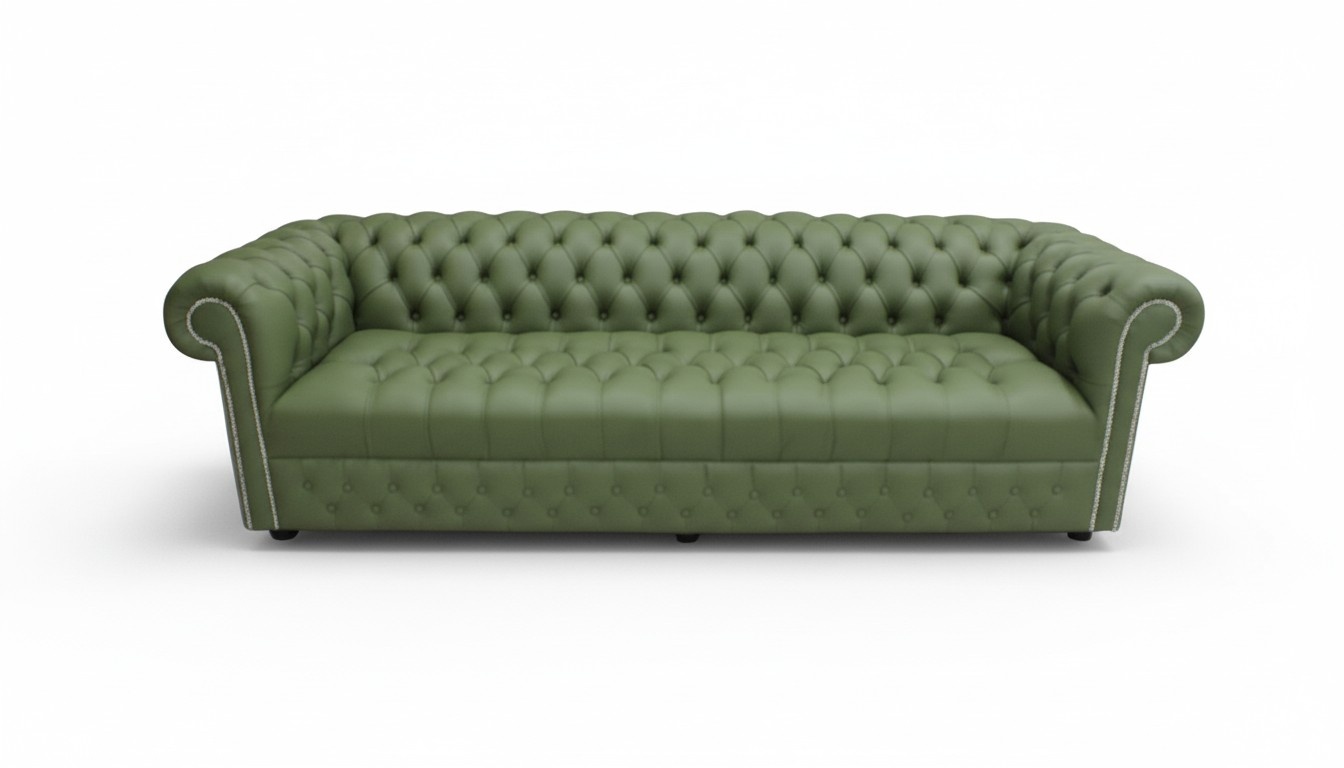 XXL Big Sofa Couch Chesterfield 480cm Upholstered Sofa 4-Seater Leather Fabric #214