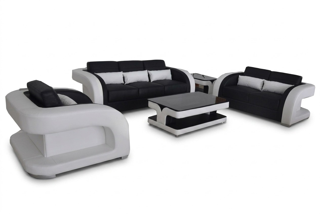 XXL leather living room set modern design sofa set 3+2+1 F3002C+table