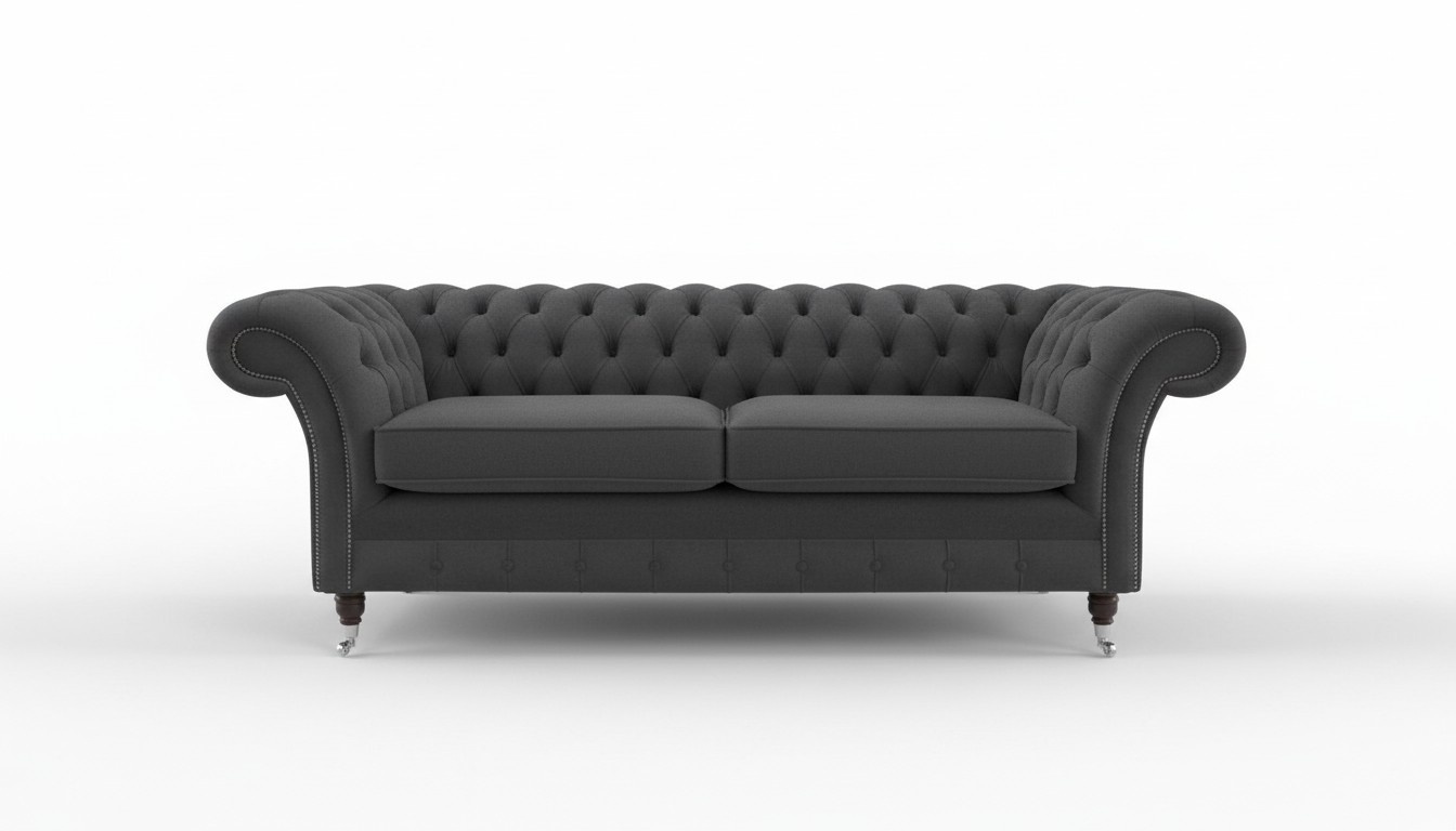 XXL sofa 3 seater seat couch Chesterfield upholstery set leather textile gray new