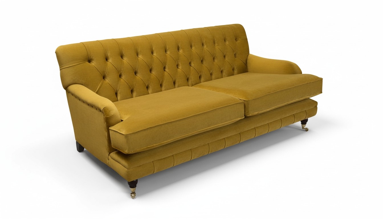 Yellow designer sofa couch upholstery XXL 3 seater big sofas couches leather textile