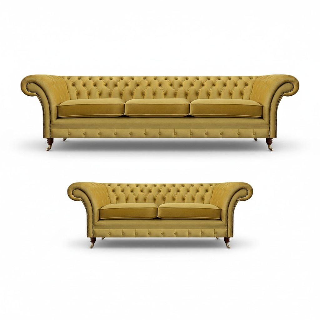 Yellow sofa set sofas couches upholstered furniture living room complete furnishings