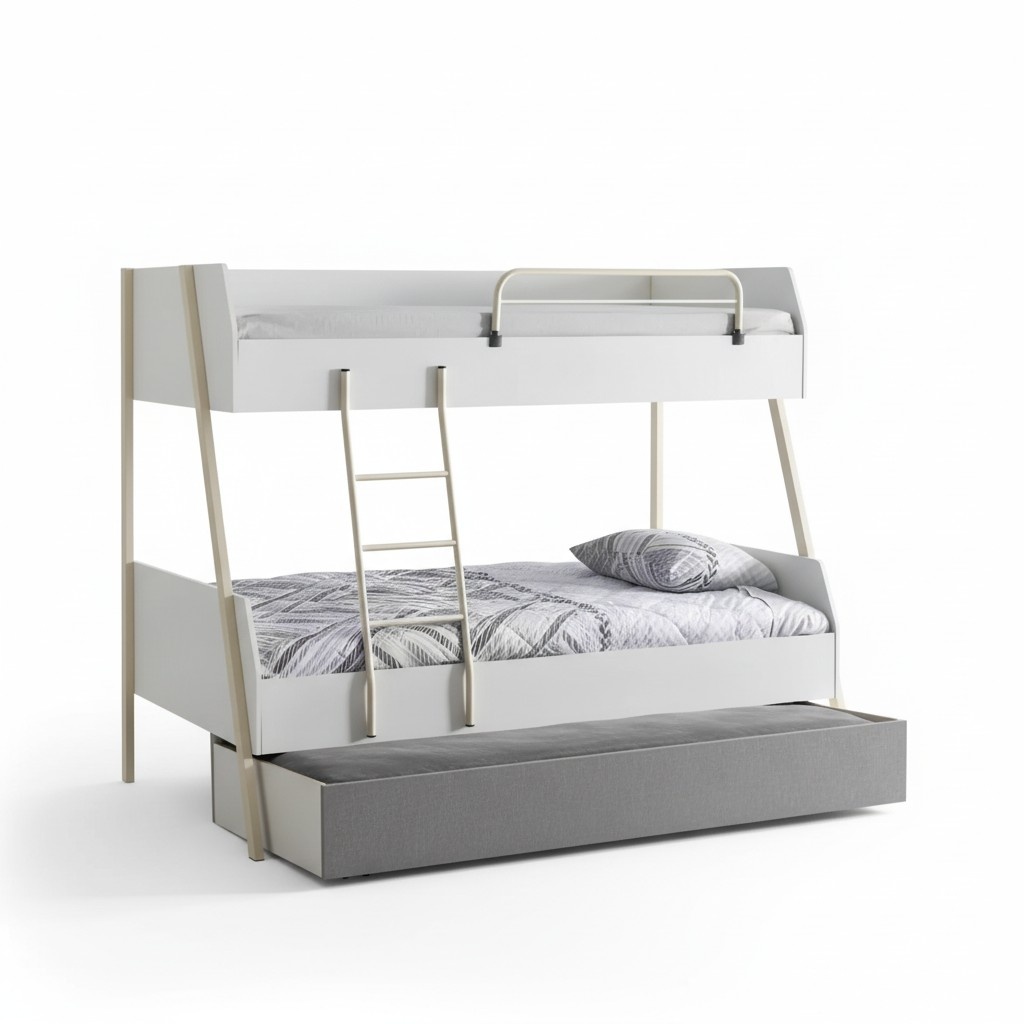 Youth bed white children\'s bed design modern bed children\'s room