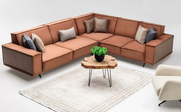 Corner sofa L shape upholstered sofa fabric sofa couch brown sofa modern fabric
