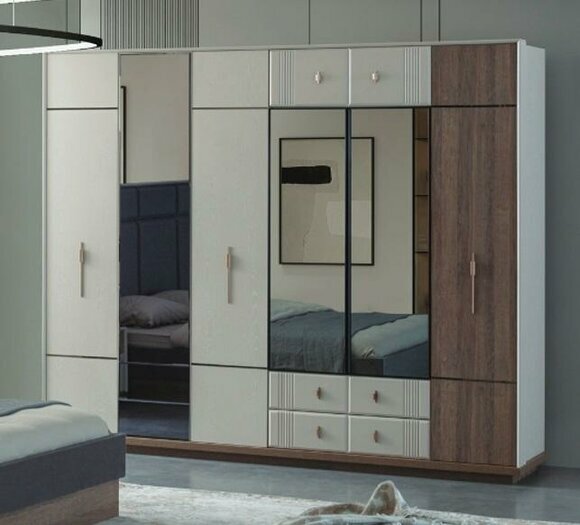 Large white wardrobe Stylish bedroom wood Luxury wardrobes
