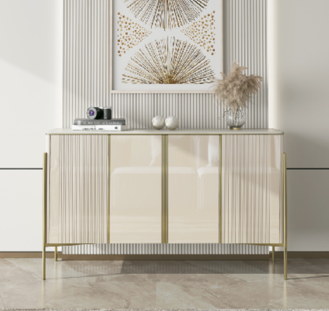Sideboard Modern Wood Living Room Furniture Cabinet Chest of Drawers Luxury Beige