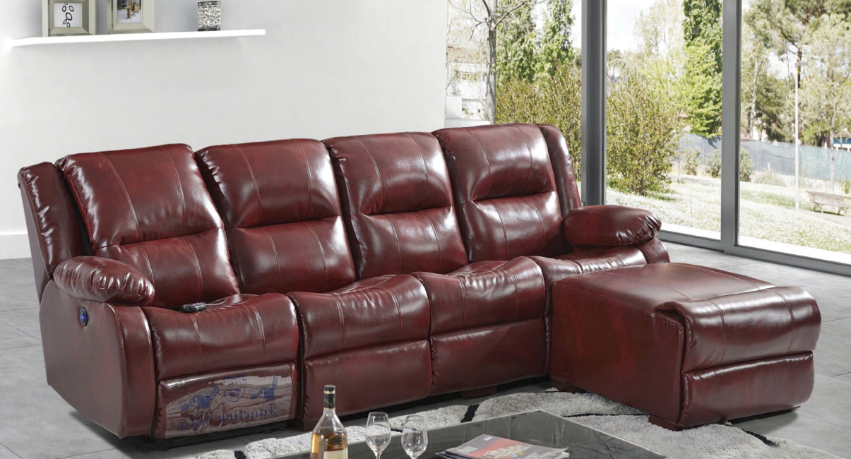 Sofa 4 seater upholstery faux leather living area sofas pouffe luxury furniture new