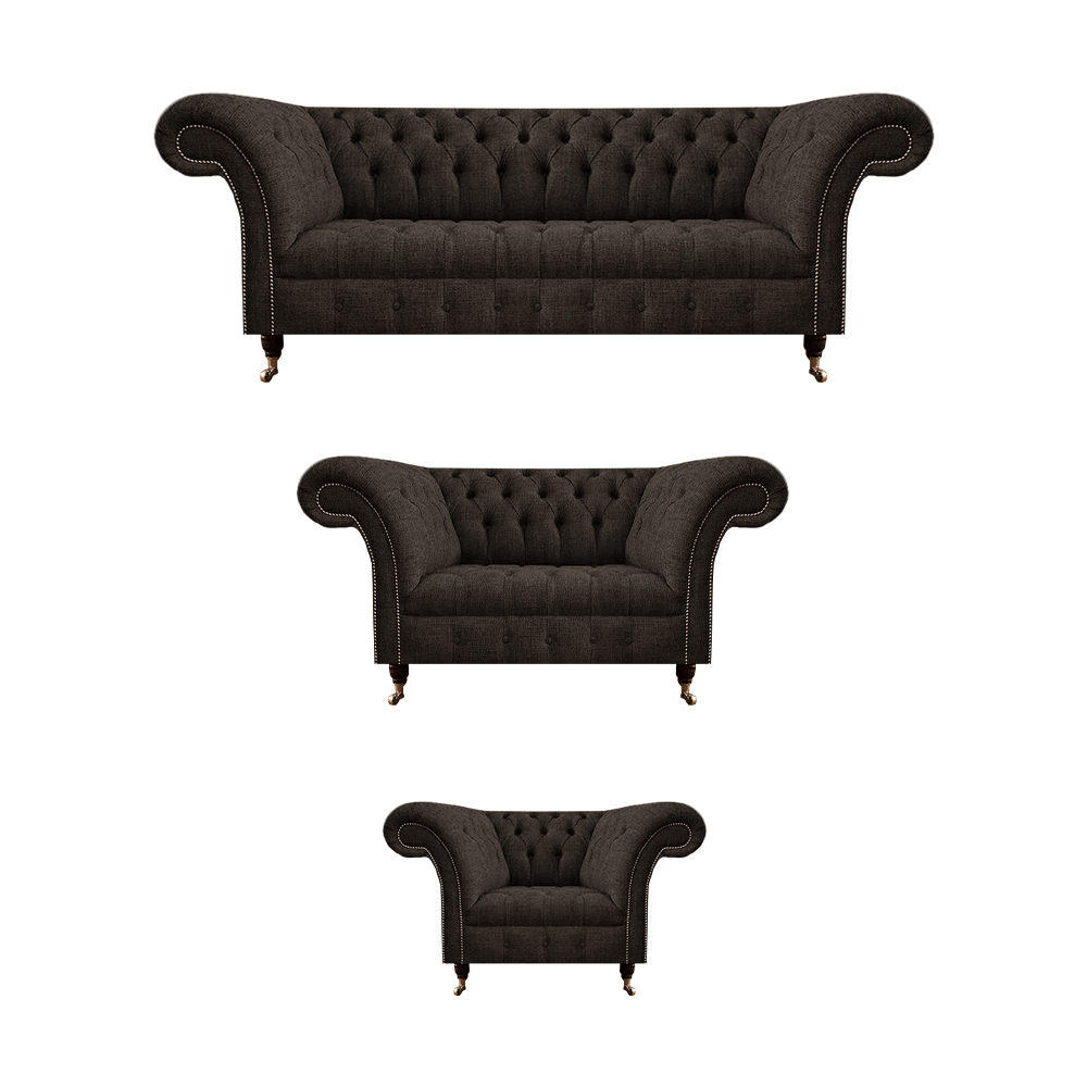 Luxury complete designer furniture upholstered furniture set 3 pcs sofas couch