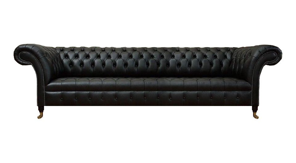 Chesterfield living room sofa four seater couch black designer furnishings