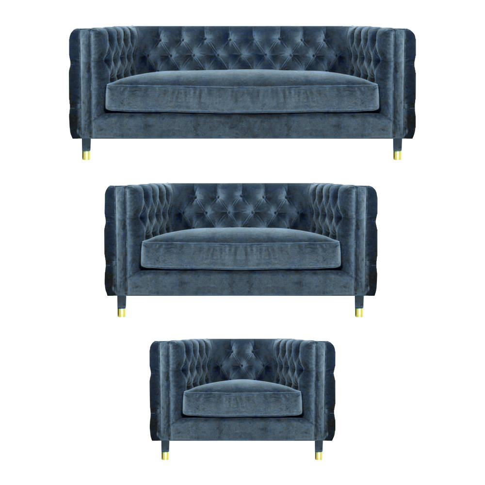 Designer luxury set sofas Chestefield living room textile sofa set new