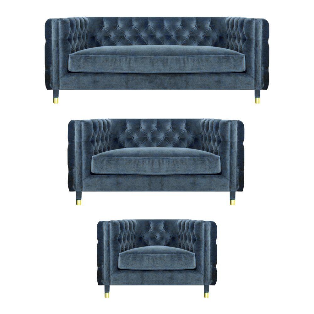 Designer luxury set sofas Chestefield living room textile sofa set new