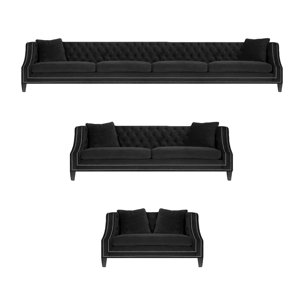 Chesterfield black sofa set sofas couch living room armchair new set