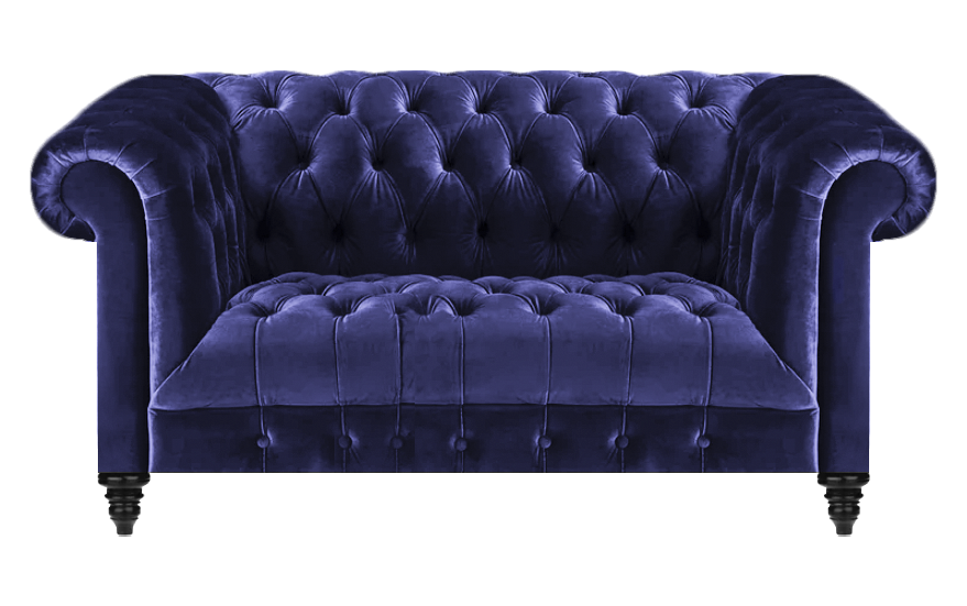 Design Modern Sofa Two Seater Couch Chesterfield Blue Living Room Furnishings
