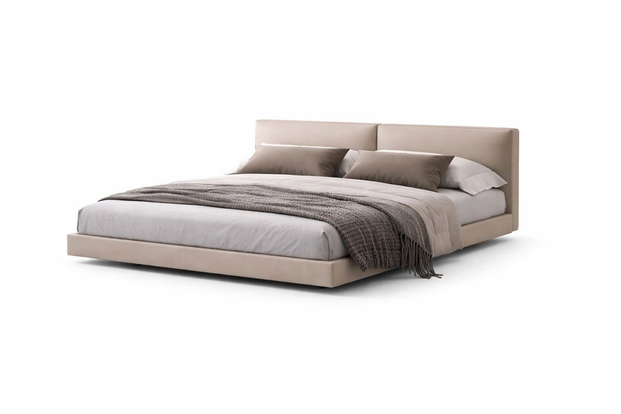 Upholstered bed 180x200 fabric beige modern double bed headboard immediate SOFORT
