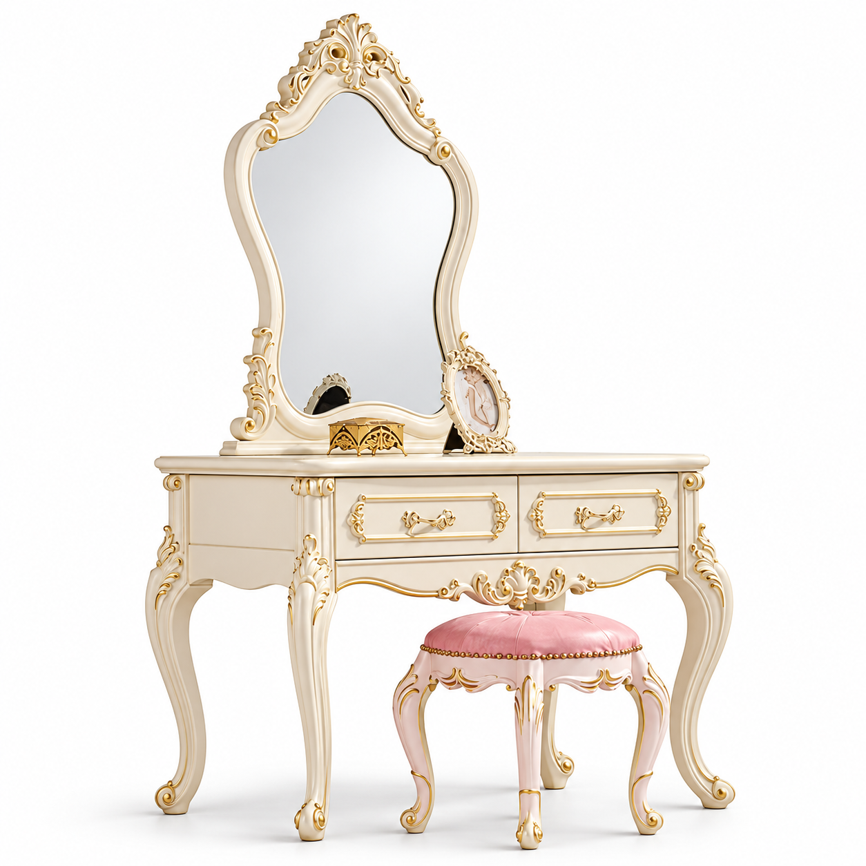 Classic Stylish Vanity Table with Elegant Stool Immediately SOFORT