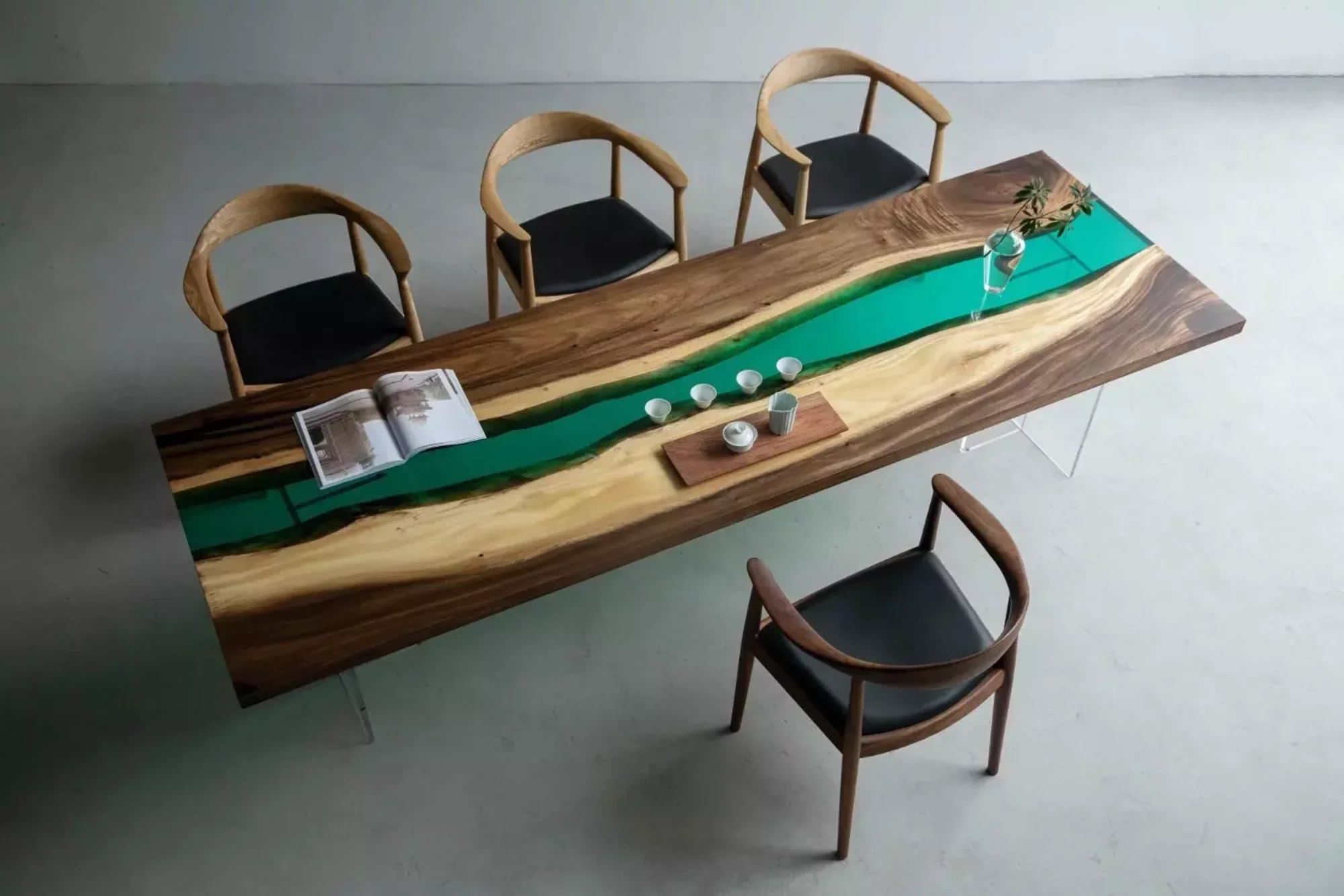 Epoxidharz Esstisch River Tisch Echtes Holz Massiv Tische 220x90 Flusstisch On Stock
