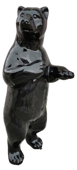 Full black painted gloss bear decorative sculpture 178cm height (A729A)