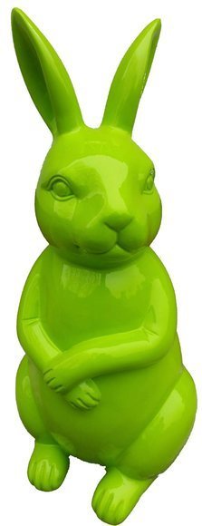 Full green colored decorative sculpture designed as standing rabbit 50cm height A511
